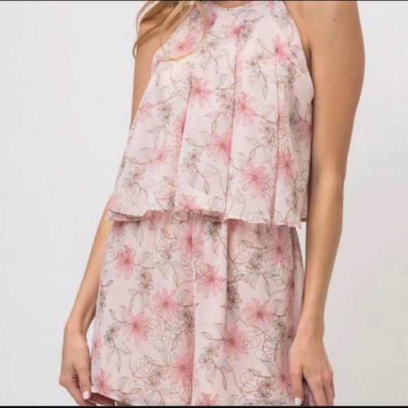 Tiered Pink Floral Romper - Picture 4 of 4